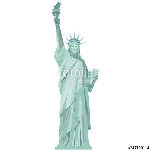 500x500 Graphic Detailed Drawing Of The Statue Of Liberty Vector Isolated