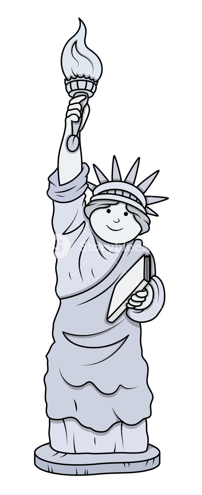 410x1000 Cartoon Statue Of Liberty Vector Royalty Free Stock Image