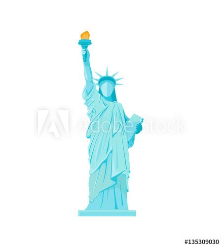450x500 Cartoon Statue Of Liberty Vector I Love America