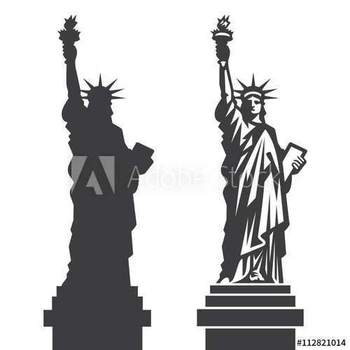 500x500 New York Statue Of Liberty Vector Silhouette