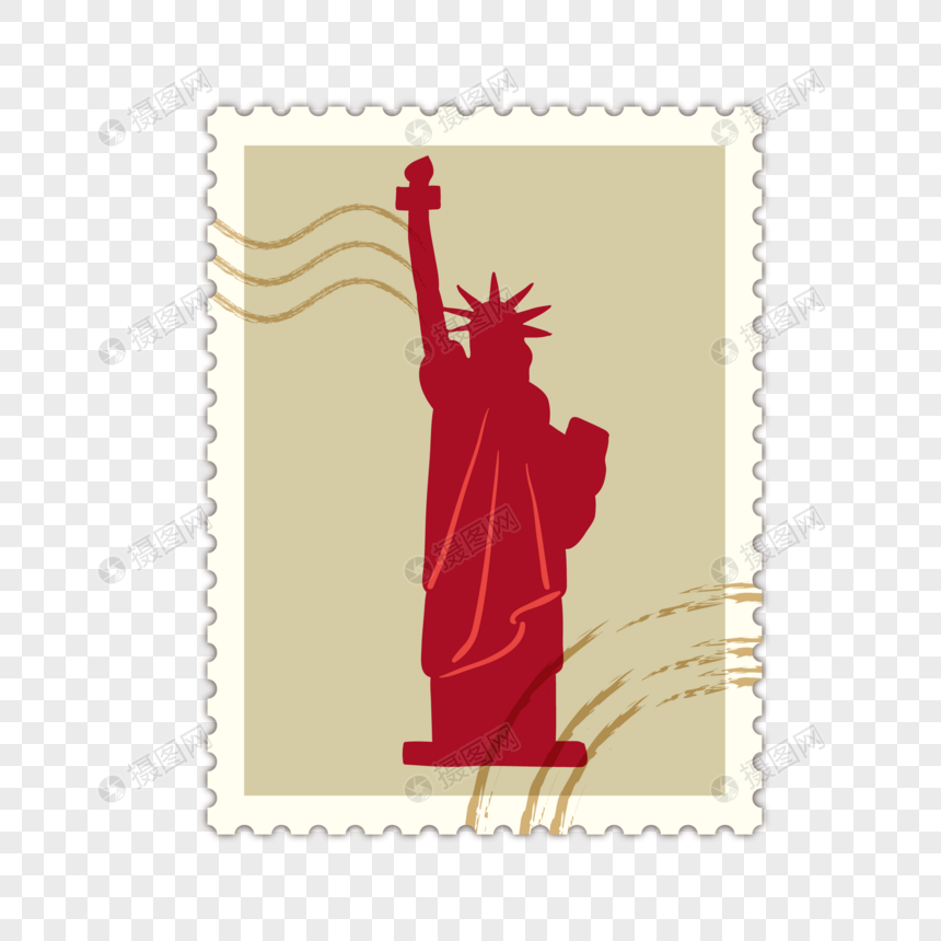860x860 World Famous Statue Of Liberty Stamp Pattern Vector Material Png