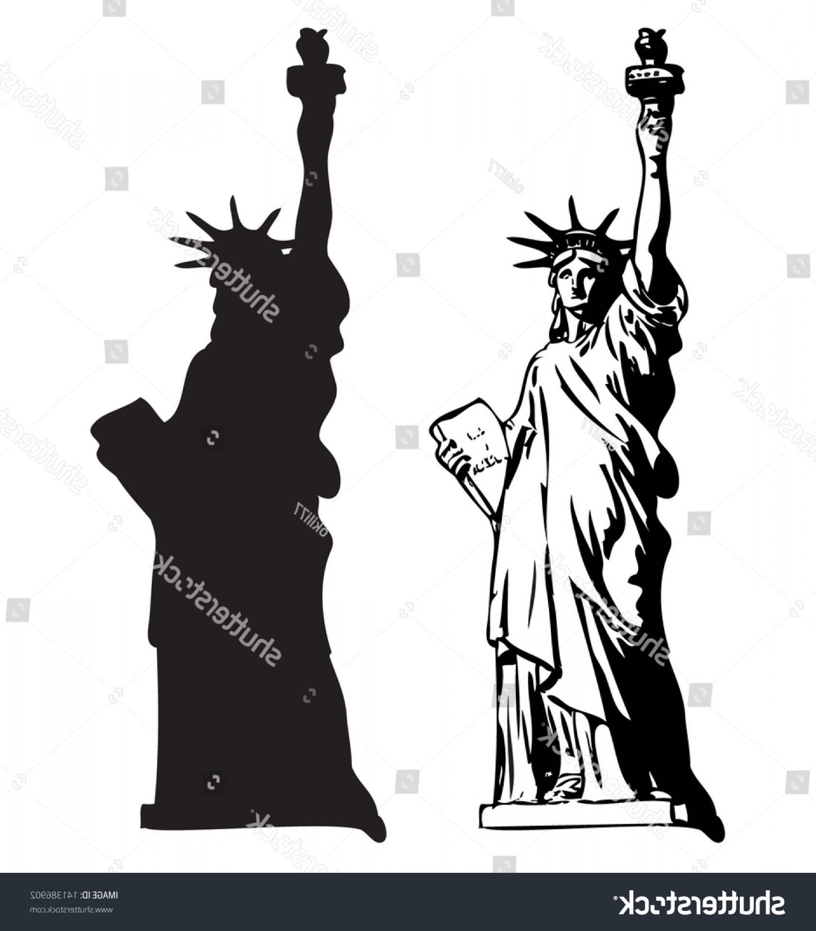 1683x1920 Statue Liberty Outline Silhouette Vector Soidergi