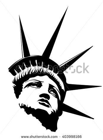 348x470 Statue Of Liberty Face Silhouette