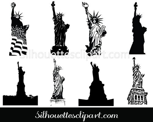 500x400 Statue Of Liberty Silhouette Clip Art Pack In General