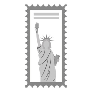 300x300 Postage Stamp American Statue Of Liberty Vector Illustration
