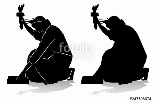 500x334 Silhouette Of The Statue Of Liberty Vector Draw Stock Image