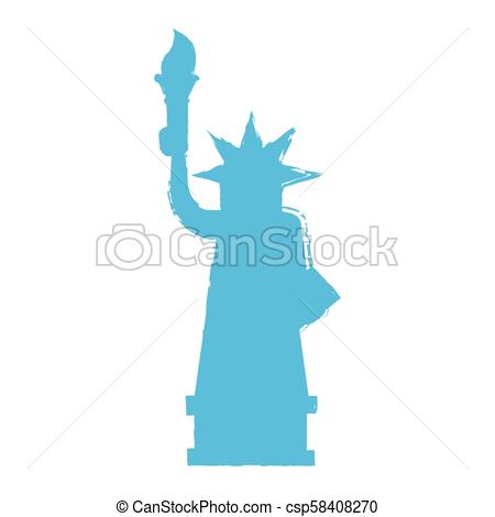 450x470 Retro Silhouette Of The Statue Of Liberty Vector Illustration Design