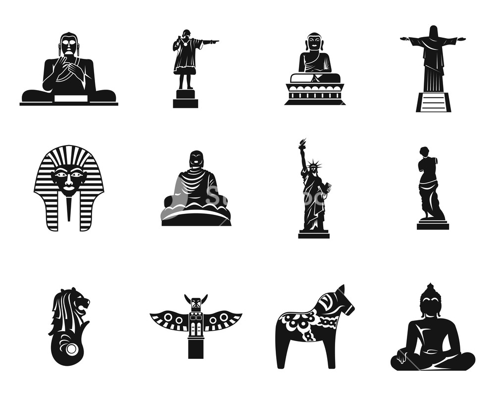1000x800 Statue Icon Set Simple Set Of Statue Vector Icons For Web Design
