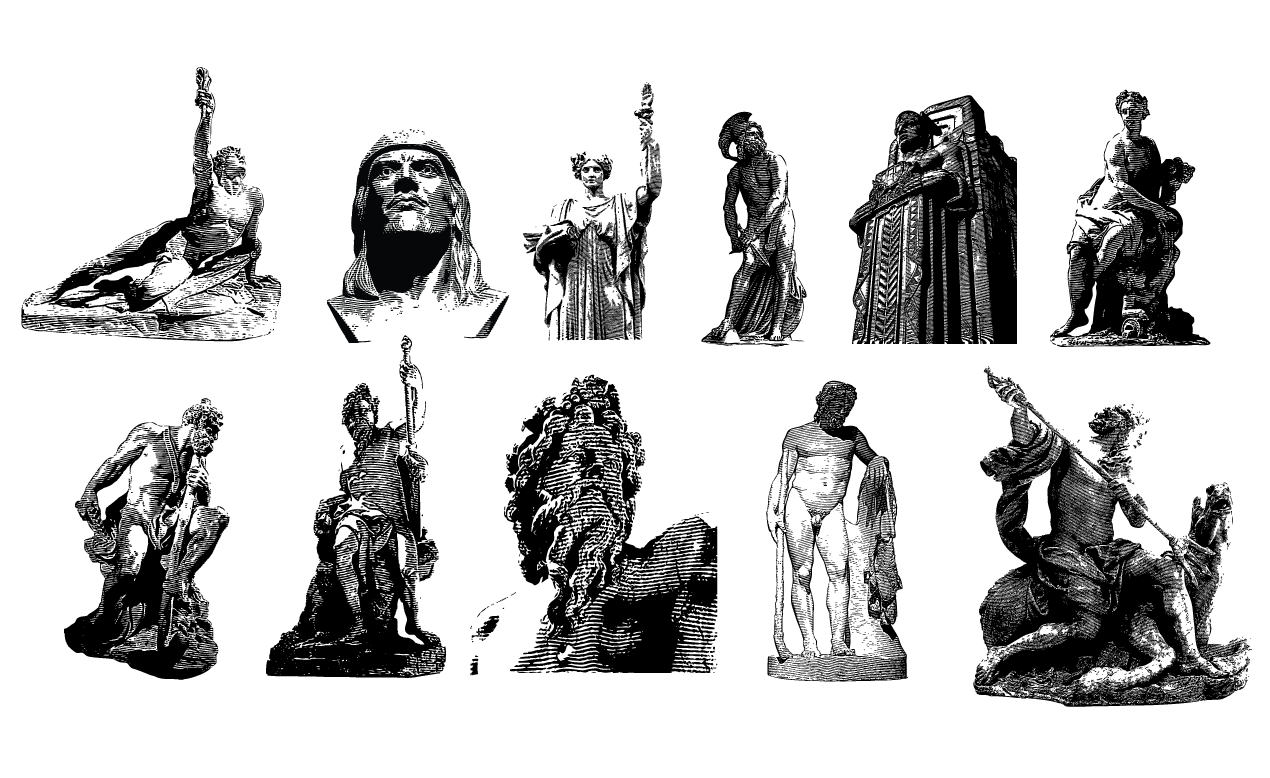 1270x778 Statues Vector Pack For Adobe Illustrator