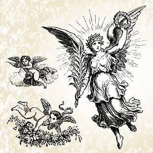 310x310 Vintage Angels Statue Vector Free Graphics Uihere