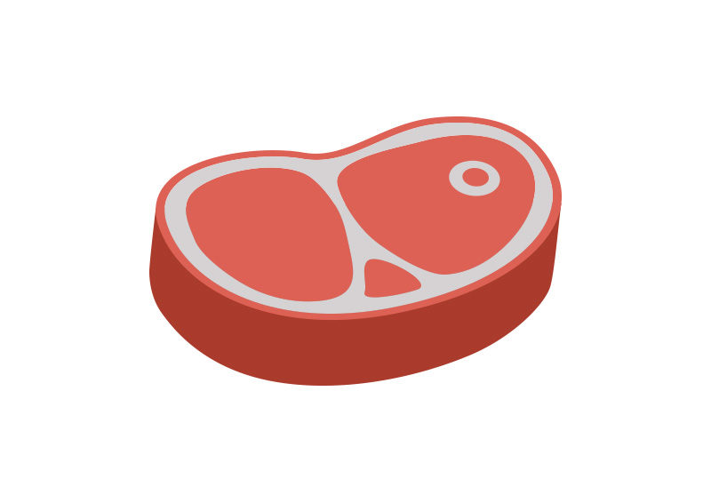 800x566 Steak Meat Flat Vector
