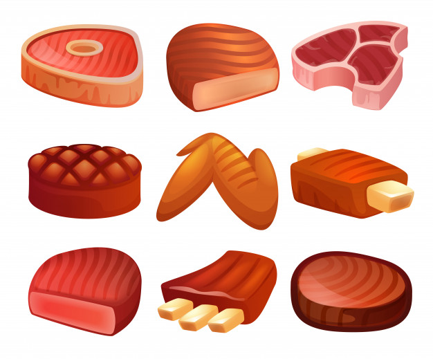 626x519 Steak Icons Set Cartoon Set Of Steak Vector Vector Premium Download
