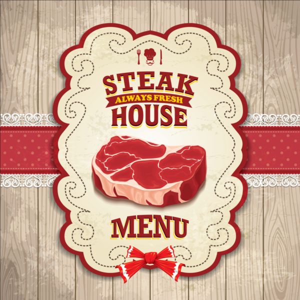 600x600 Vintage Steak House Poster Design Vector Free Download