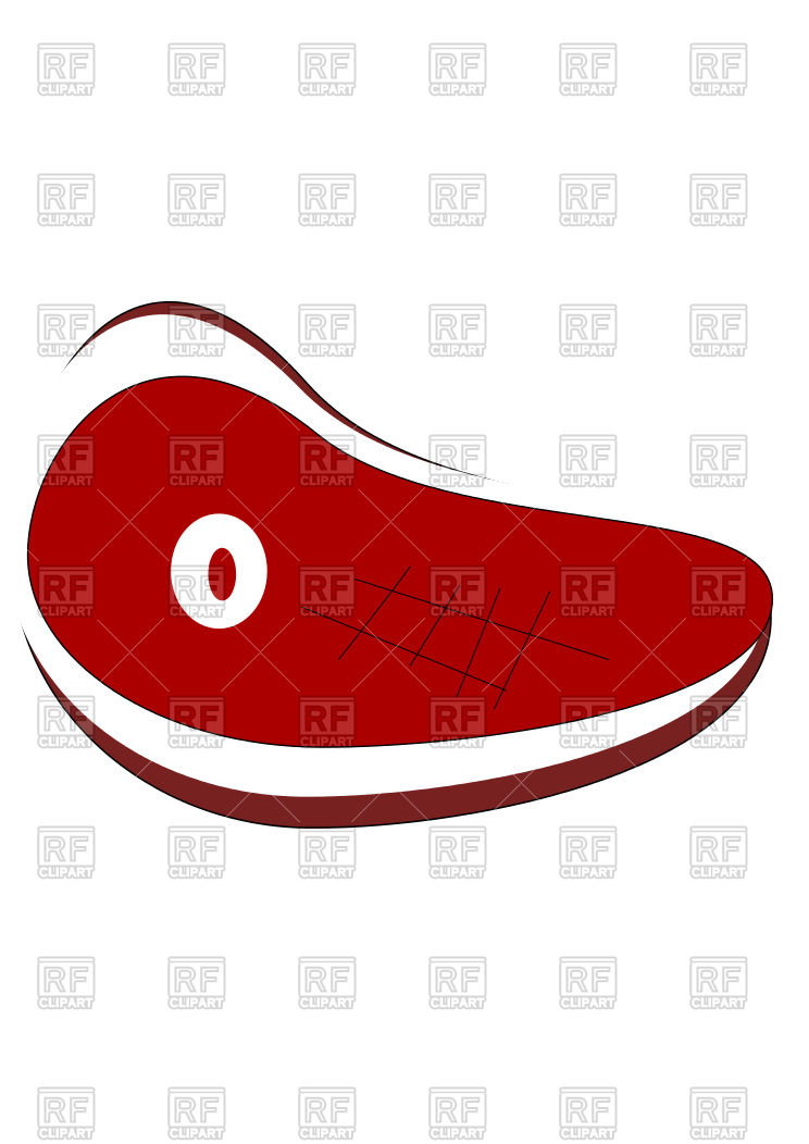 744x1052 Cartoon Steak Vector Image Of Food And Beverages