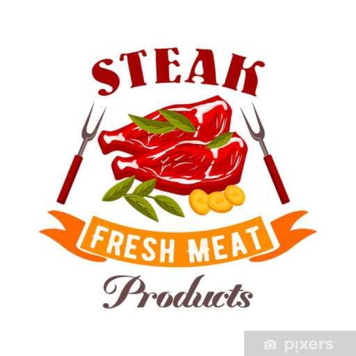 700x700 Fresh Meat Steak Vector Icon Poster