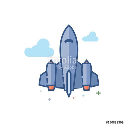 Stealth Bomber Icon In Outlined Flat Color Style Vector 500x500 Stealth Bomber Icon In Outlined Flat Color Style Vector