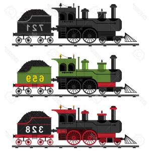 300x300 Old Steam Engine Train Vector Flat Hoodamathrun