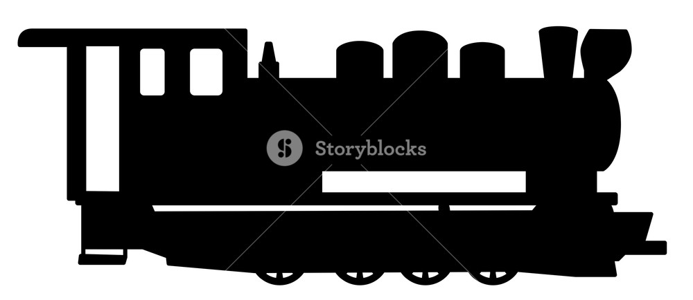 1000x434 Small Old Steam Locomotive Vector Illustration Royalty Free Stock