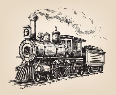Steam Locomotive Vector Wall Mural Kwan's Room In Train 400x329 Steam Locomotive Vector Wall Mural Kwan's Room In Train
