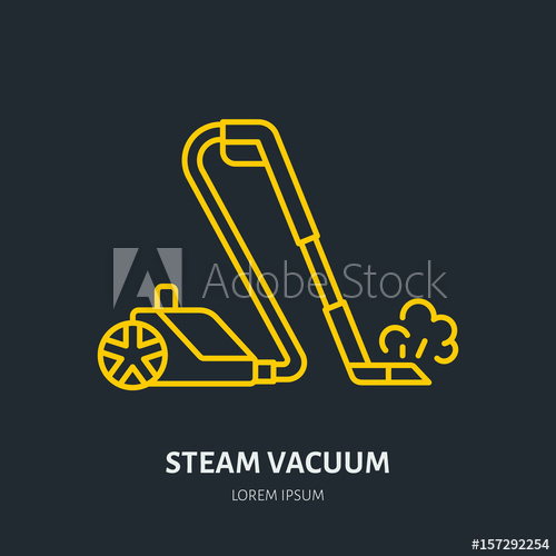 500x500 Steam Vacuum Cleaner Flat Line Icon, Logo Vector Illustration