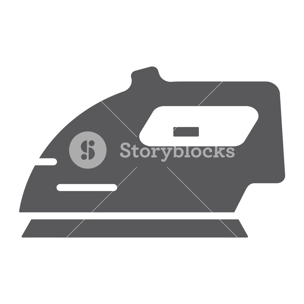 1000x1000 Electric Iron Glyph Icon, Home And Household, Steam Iron Sign