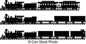 300x153 The Vintage Steam Trains The Vector Illustration Of Four Black