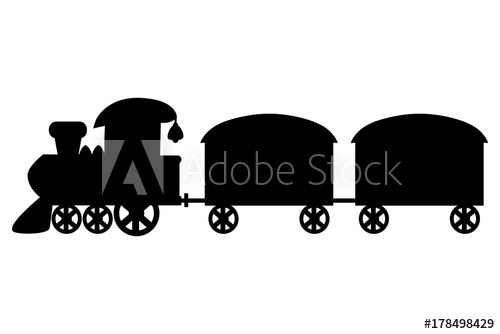 500x334 Vector Silhouette Of Cartoon Steam Train
