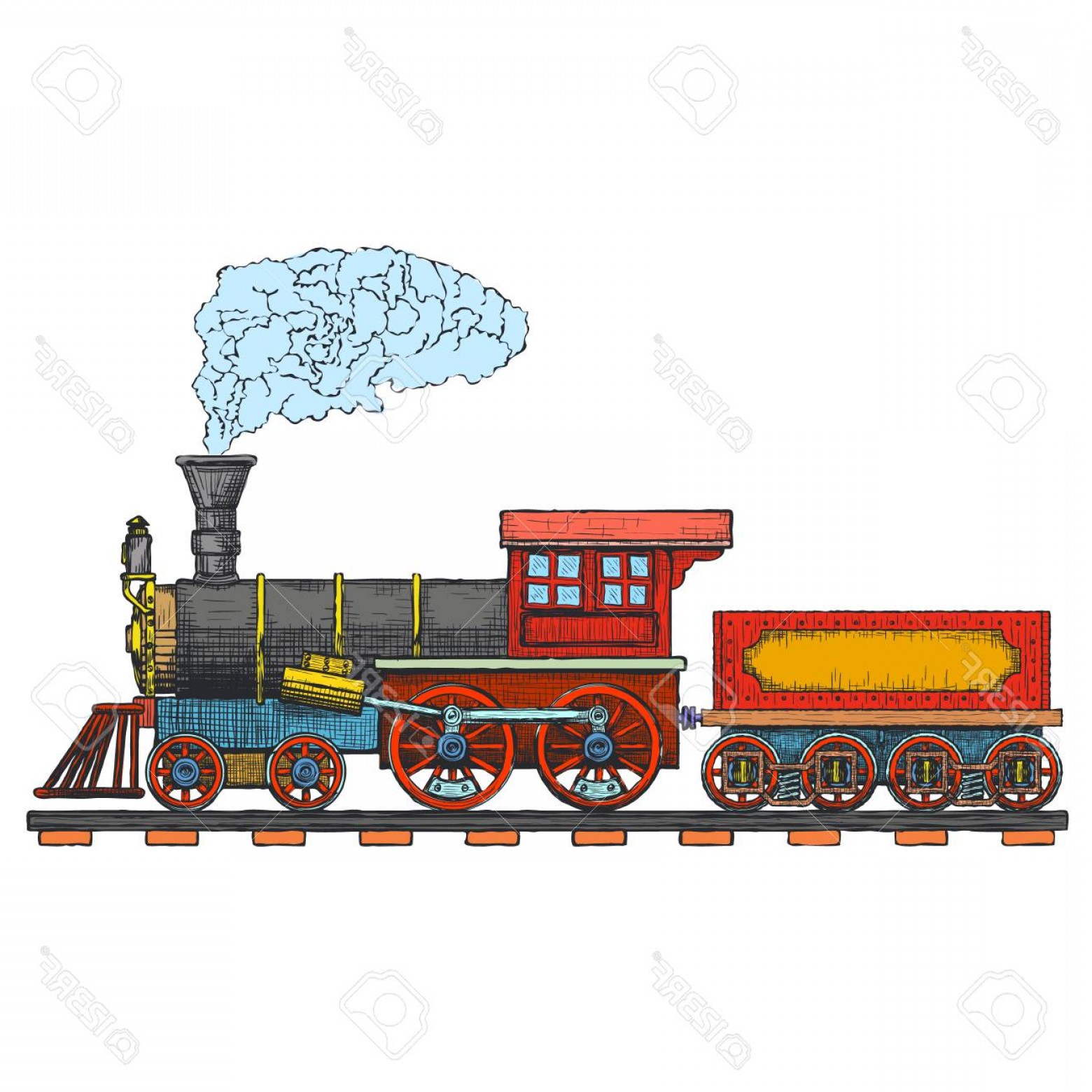 1560x1560 Photostock Vector Vintage Steam Locomotive Design Template