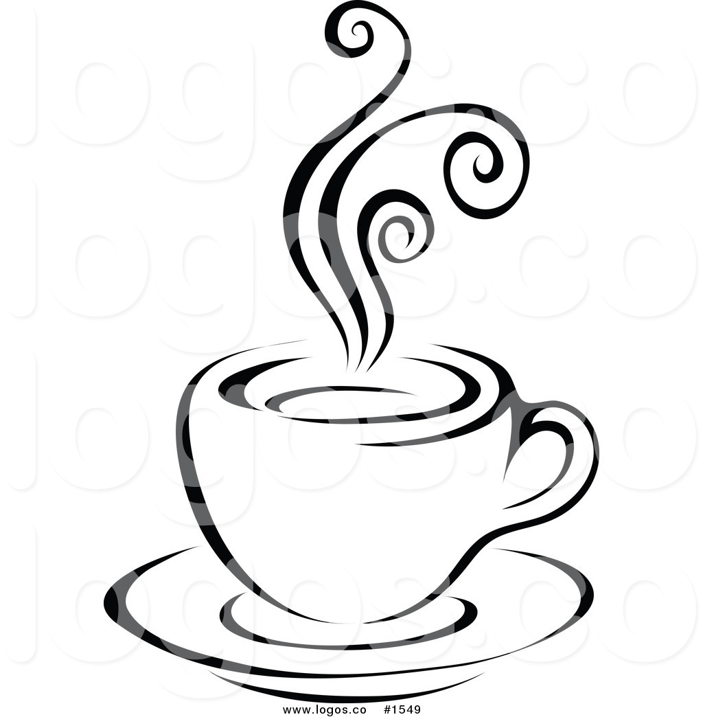 Royalty Free Vector Black And White Steam Latte On Plate Logo 1024x1044 Royalty Free Vector Black And White Steam Latte On Plate Logo