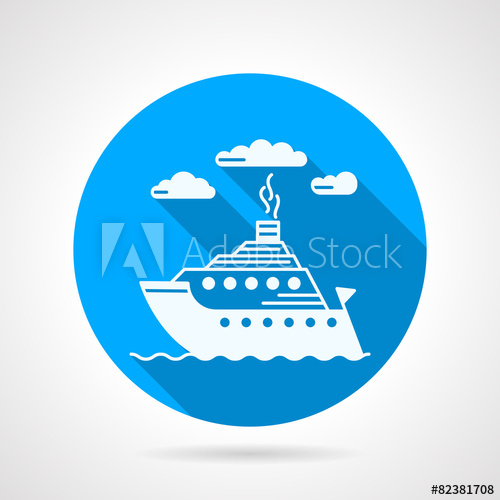 500x500 Flat Round Vector Icon For Steamboat