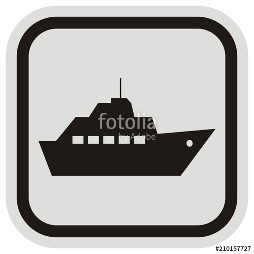 500x500 Boat Trips, Black Silhouette Of Steamboat, Black And Gray Frame