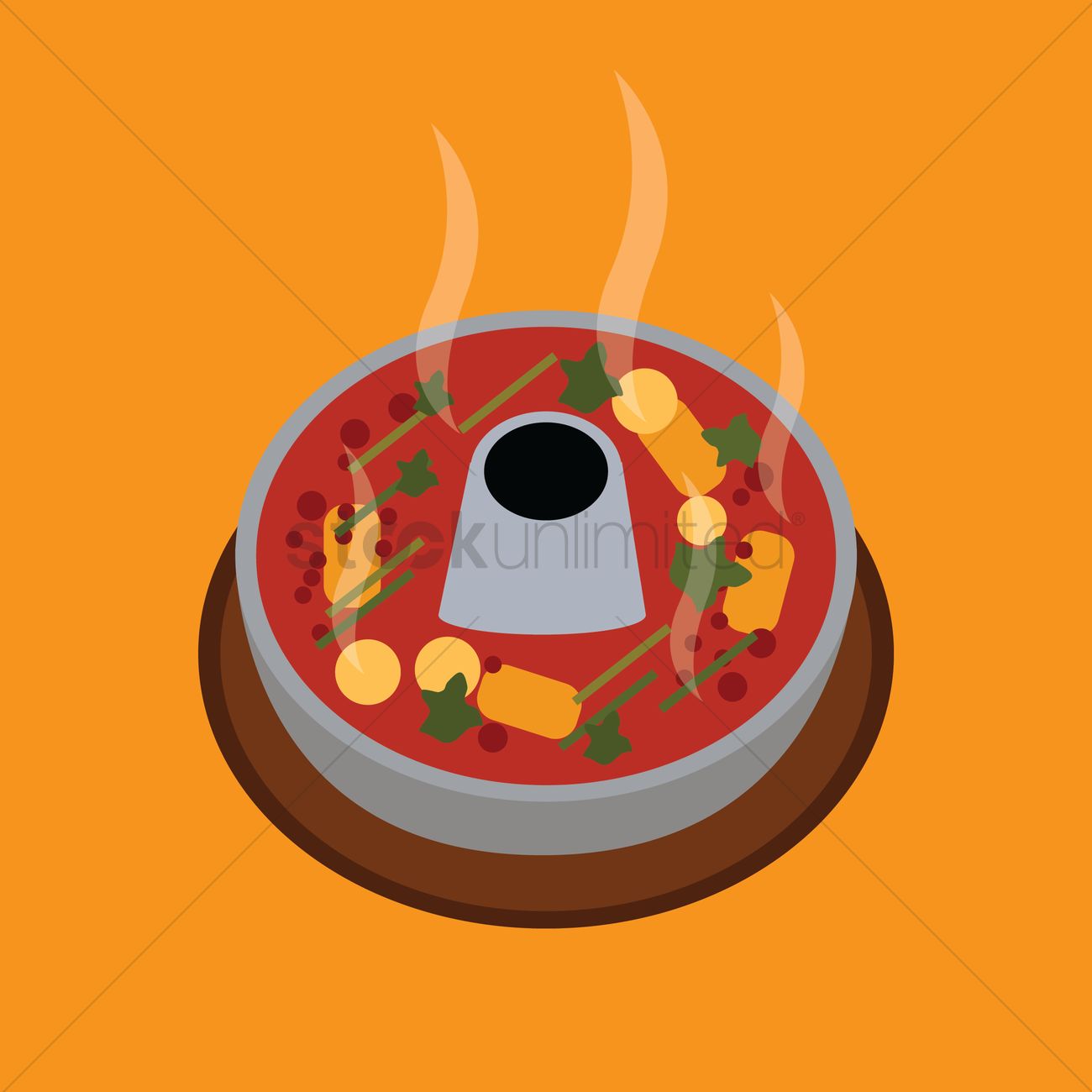 1300x1300 Chinese Steamboat Vector Image