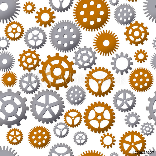 500x500 Seamless Pattern Background With Gears Vector Illustration