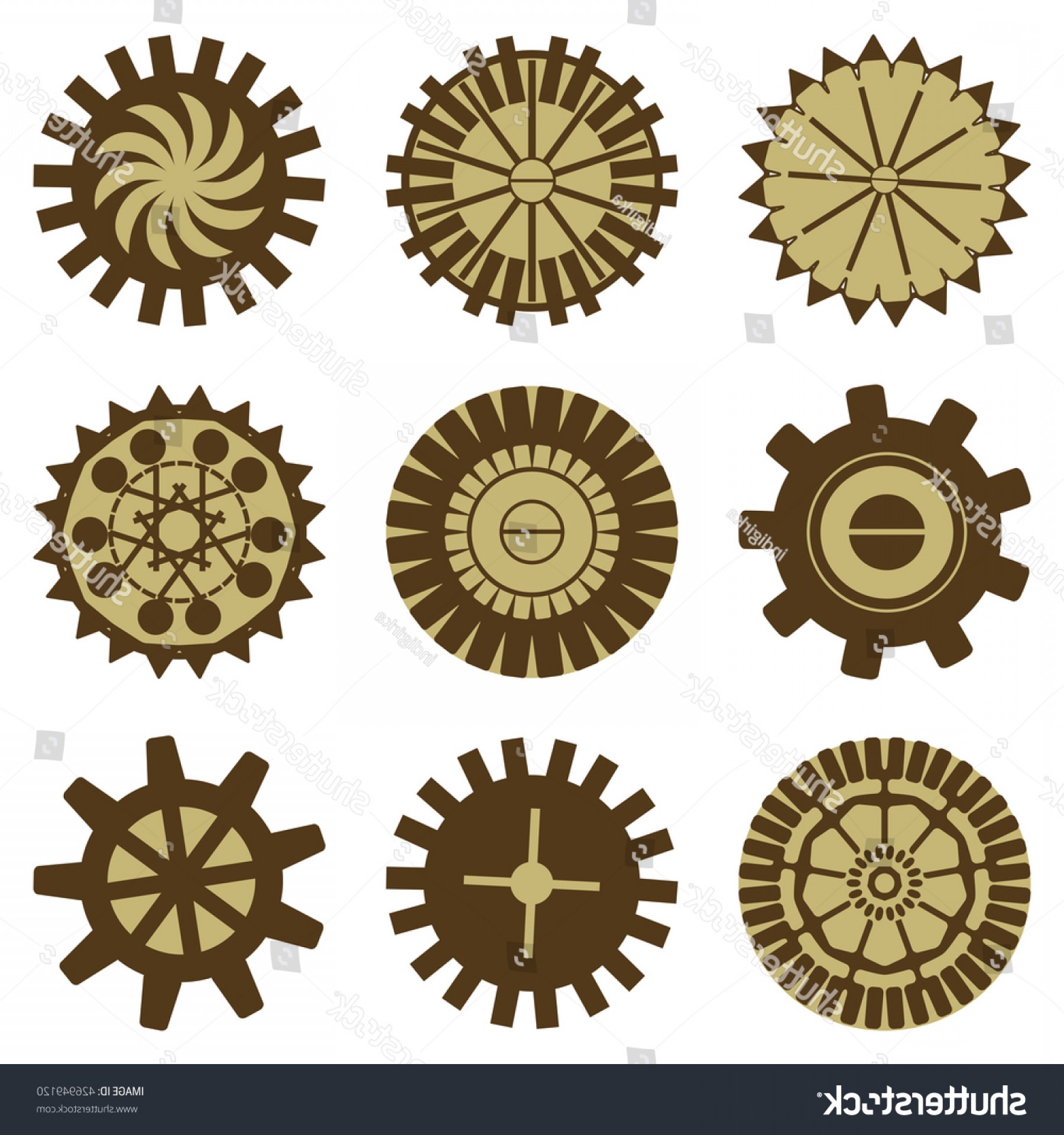 1800x1920 Vintage Elements Set Simple Gears Steampunk Soidergi