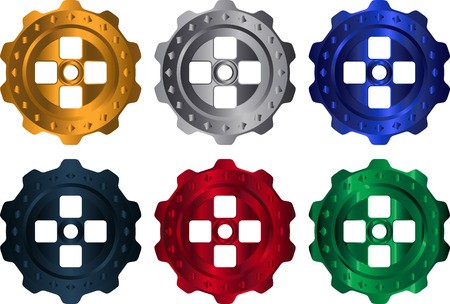 450x304 Colorful Steampunk Gears Vector Set Royalty Free Vector Graphics