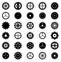 196x200 Set Of Gear Wheels, Steampunk, Vector Stock Vectors