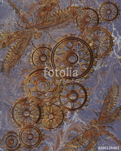 400x500 Beautiful Background With Gears In The Style Of Steampunk Vector