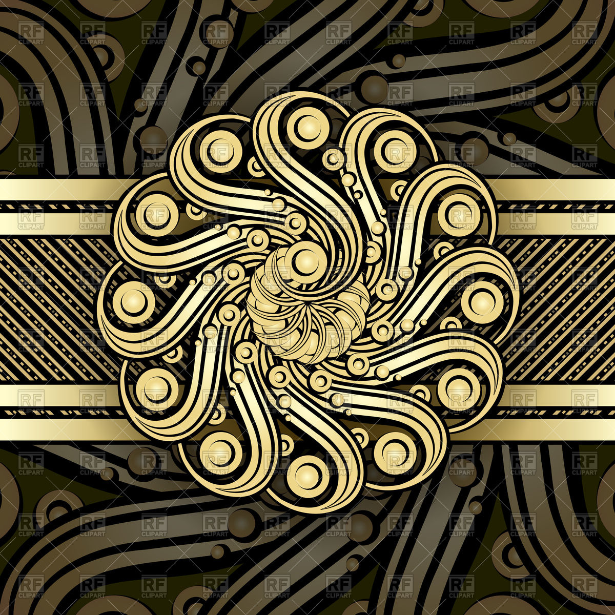 1200x1200 Steampunk Background With Metallic Swirl Elements Vector Image