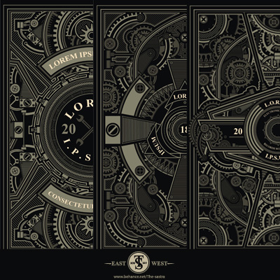 400x400 Steampunk Poster Template Vector Art Tshirt Factory