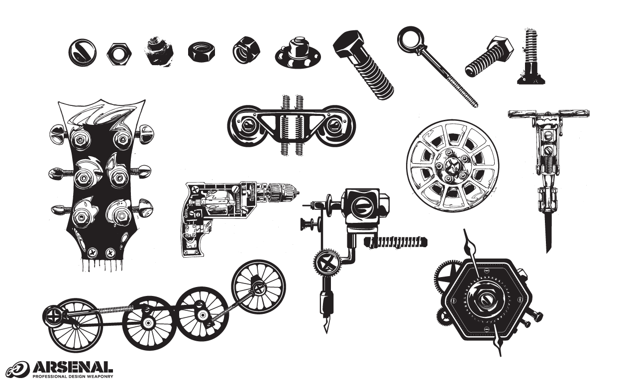 1270x770 Machinery Vector Set For Adobe Illustrator