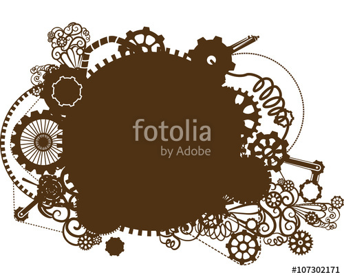 Steampunk Silhouette Frame Stock Image And Royalty Free Vector 500x403 Steampunk Silhouette Frame Stock Image And Royalty Free Vector