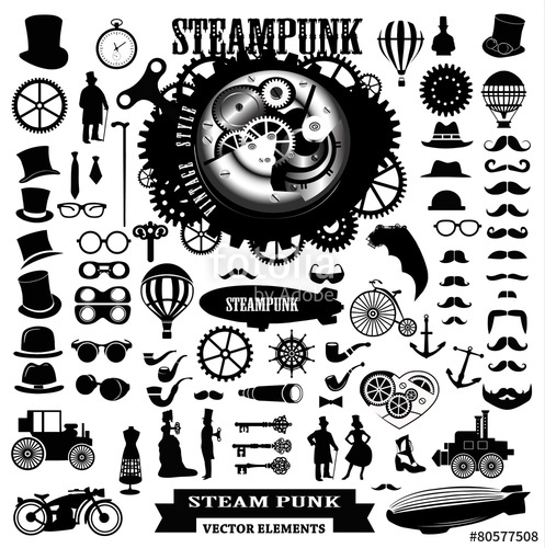 Steampunk Elements Vector Icons Stock Image And Royalty Free 497x500 Steampunk Elements Vector Icons Stock Image And Royalty Free
