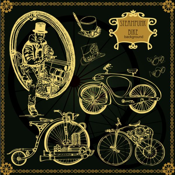 Steampunk Trike Vector Material Free Download 600x599 Steampunk Trike Vector Material Free Download