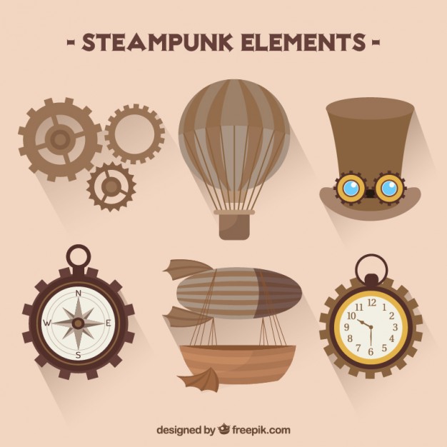Collection Of Steampunk Elements Vector Free Download 626x626 Collection Of Steampunk Elements Vector Free Download