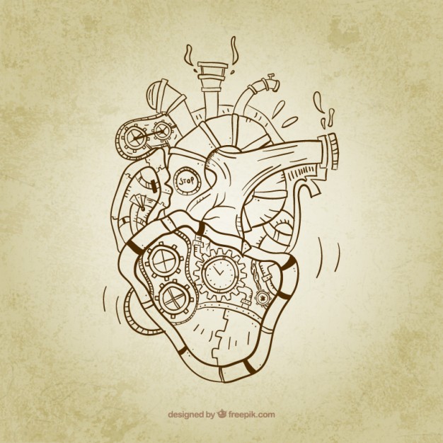 626x626 Sketchy Steampunk Heart Vector Free Download