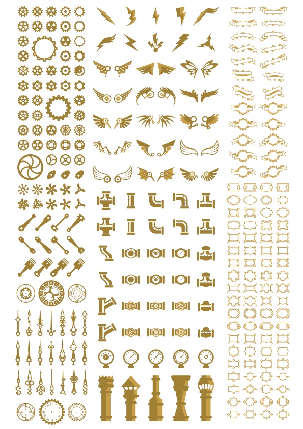 595x842 Steampunk Decor Free Vector Download In Cdr