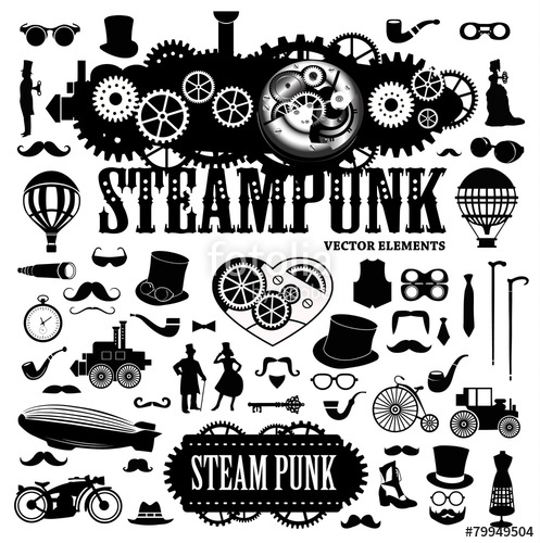 497x500 Steampunk Elements Vector Icons Stock Image And Royalty Free