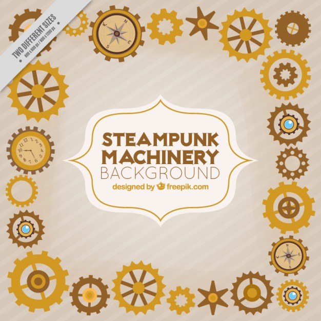 626x626 Steampunk Machinery Background Vector Free Download