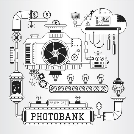 450x450 Steampunk Vector Illustration Of Microstock, Photobank Process