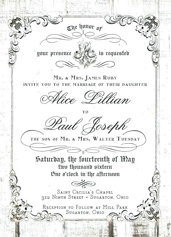 570x792 Blue Vintage Steampunk Art Wedding Invitation Vector Template